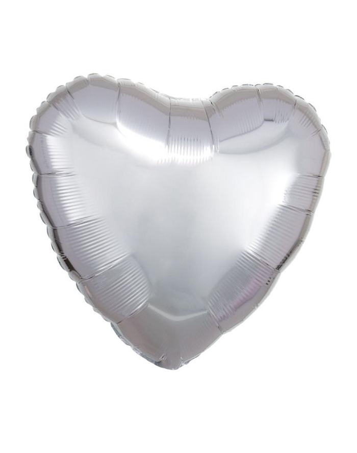 amscan Balon foliowy metalik srebrny serce 43cm 9914087 główny