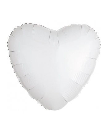 amscan Balon foliowy metalik biały serce 43cm luzem 9914090-92