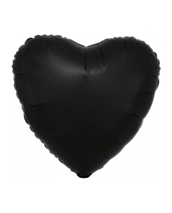 amscan Balon foliowy Lustre Black czarny serce 43cm 9914114