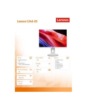 lenovo Monitor 24 cale C24d-20 63FENAT2(wersja europejska)