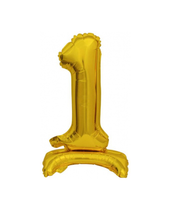 amscan Balon foliowy mini cyfra 1 ze stopką złoto 22x40cm 9910069