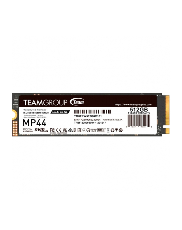 Team Group MP44 512GB, SSD (PCIe 4.0 x4, NVMe, M.2 2280) główny