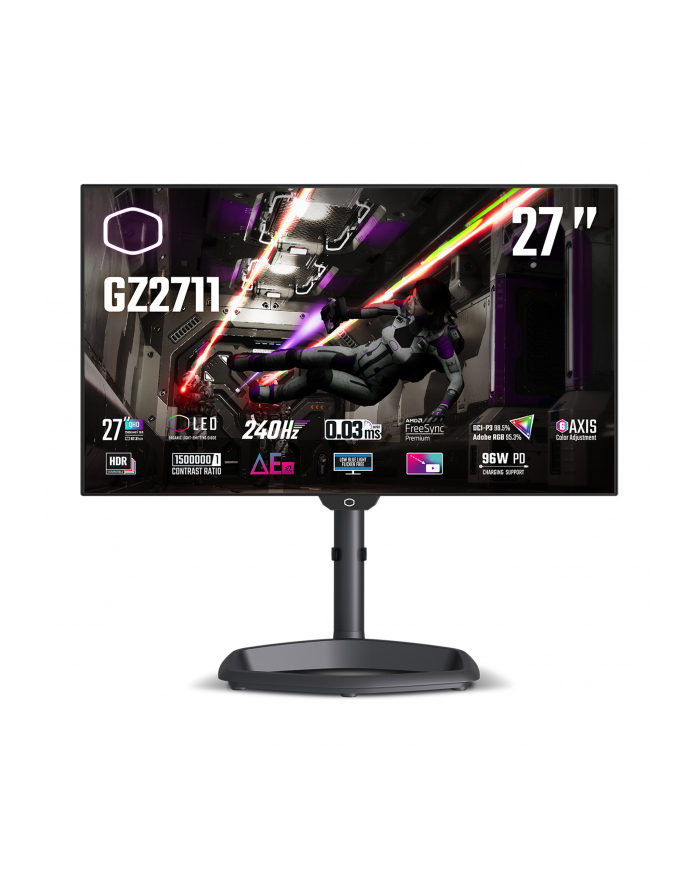 Cooler Master GZ2711 - 27 - LED monitor, Kolor: CZARNY, QHD, AMD Free-Sync Premium, USB-C, 240Hz panel główny