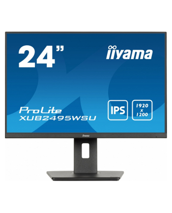 iiyama Monitor 24 cale XUB2495WSU-B7 IPS,16:10,300cd,4ms,HDMI,DP,3xUSB(3.2), 1xUSB-c,2x2W,FlickerFree,HAS(150mm)