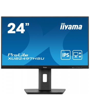 iiyama Monitor 24 cale XUB2497HSU-B1 IPS.HDMI.DP.2x2W.2xUSB(2.0).HAS(150mm). 250cd.1ms.100Hz