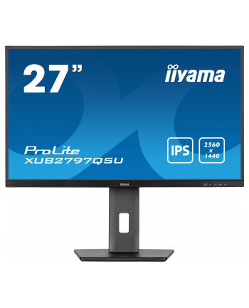 iiyama Monitor 27 cali XUB2797QSU-B1 IPS,HDMI,DP,100Hz,QHD,HAS(150mm),1ms,   2xUSB(3.2),2x2W,ADAPTIVE SYNC,FlickerFree
