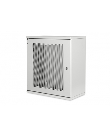 DIGITUS 12U wall mounting cabinet SOHO unmounted 595x540x400mm perforated front door grey color grey RAL 7035