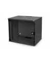 DIGITUS 7U wall mounting cabinet SoHo unmounted 370x540x400mm glass front door Kolor: CZARNY RAL 9005 - nr 4