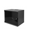 DIGITUS 9U wall mounting cabinet SoHo unmounted 460x540x400mm glass front door Kolor: CZARNY RAL 9005 - nr 2