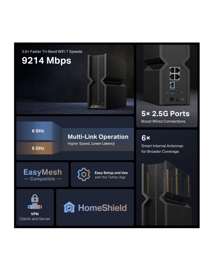 tp-link Archer BE550 Router WiFi 7 BE9300 główny