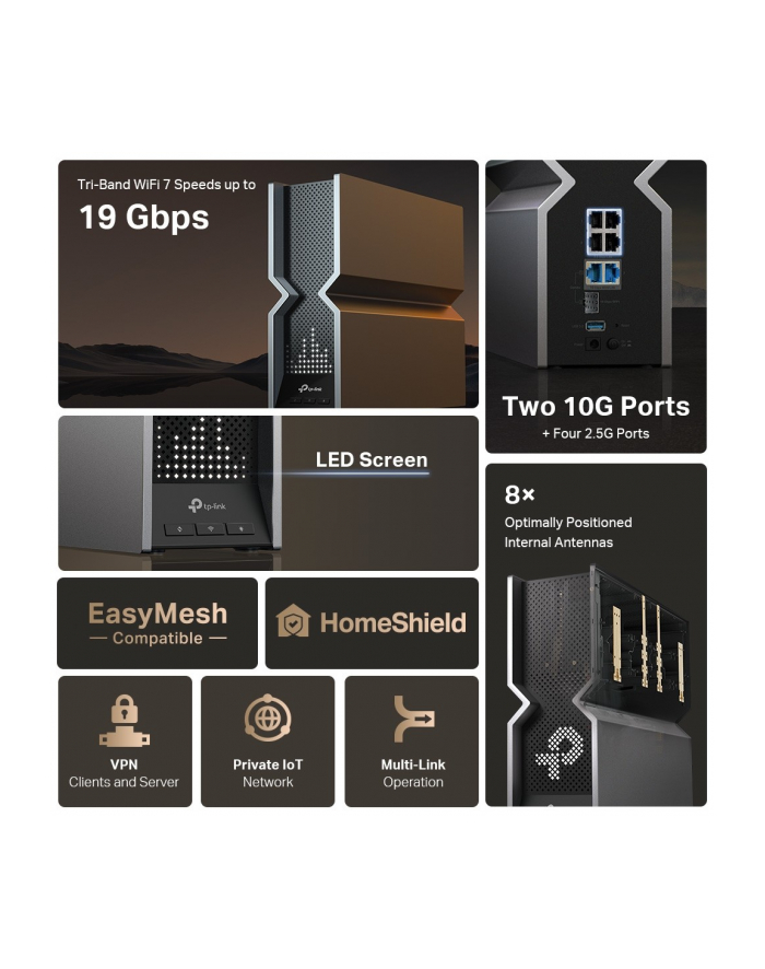 tp-link Archer BE800 Router WiFi 7 BE19000 główny