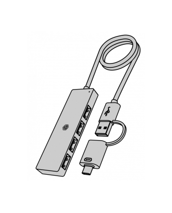 icybox Hub IB-HUB1424-C3 4-Port USB Typ-A, złącze Typ-C/A