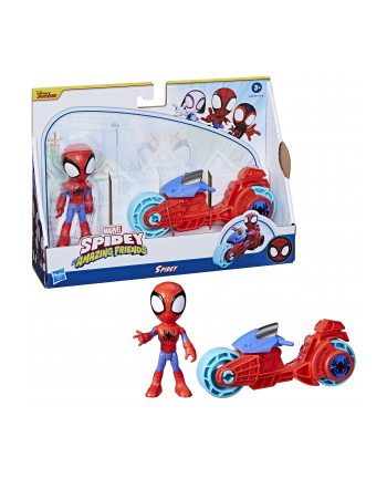 Hasbro Marvel Spidey and His Amazing Friends - Spidey with motorcycle, toy figure