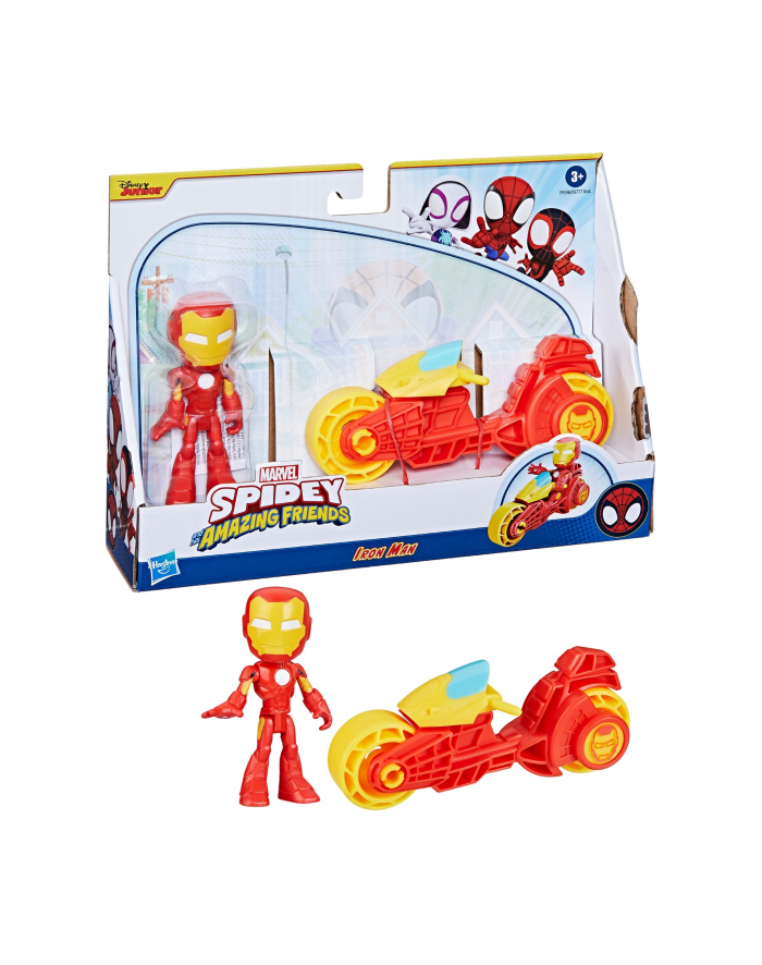 Hasbro Marvel Spidey and His Amazing Friends - Iron Man Action Figure ' Motorcycle Toy Figure główny