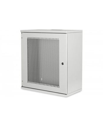DIGITUS 12U wall mounting cabinet SOHO unmounted 595x540x400mm perforated front door grey color grey RAL 7035