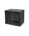 DIGITUS 7U wall mounting cabinet SoHo unmounted 370x540x400mm glass front door Kolor: CZARNY RAL 9005 - nr 6