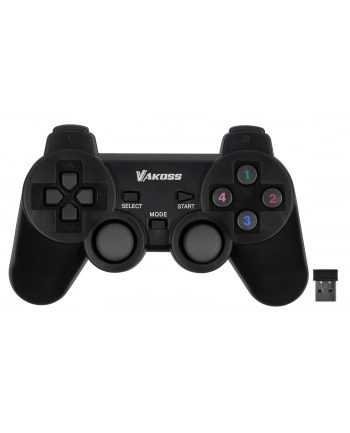 VAKOSS GAMEPAD BEZPRZEWODOWY USB Z FUNKCJĄ DUAL SHOCK, PC/PS3, TRYB CYFROWY I ANALOGOWY, GP-4705BK CZARNY