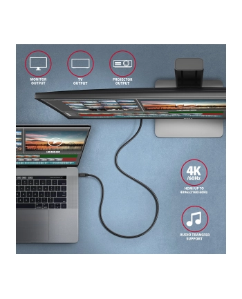 no name AXAGON BUCM32-CM20AB USB-C 32 Gen 2 do USB-C 32 Gen 2, czarny - 2m