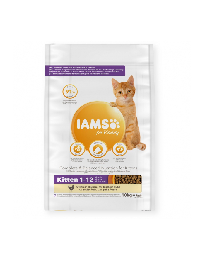 eukanuba IAMS for Vitality ze świeżym kurczakiem 10kg kocięta główny