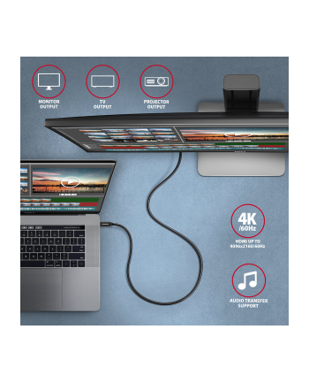 no name AXAGON BUCM32-CM20AB USB-C 32 Gen 2 do USB-C 32 Gen 2, czarny - 2m