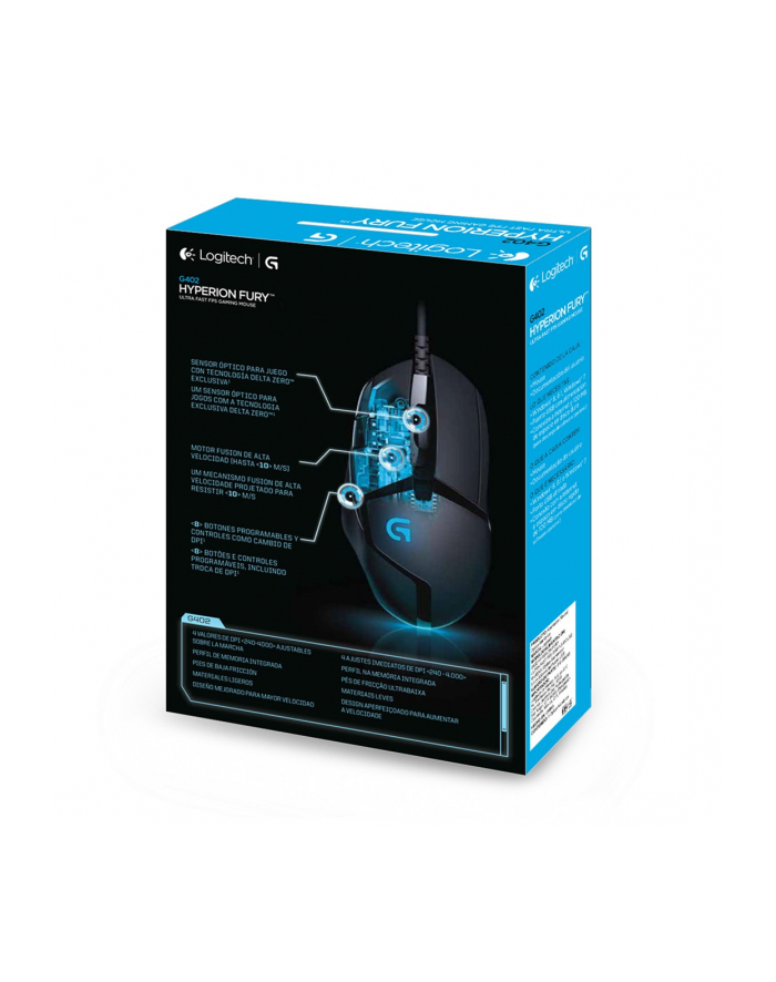 logitech G402 FPS GAMING MOUSE/HYPERION FURY EWR VERSION główny