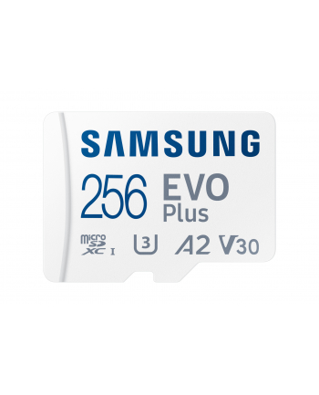 SAMSUNG EVO PLUS microSD 256GB 2024 incl. SD Adapter memory card UHS-I U3 Full HD and 4K UHD 160 MB/s read