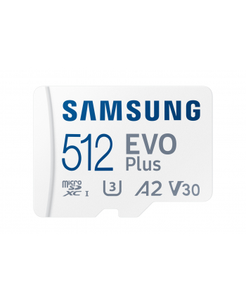 SAMSUNG EVO PLUS microSD 512GB 2024 incl. SD Adapter memory card UHS-I U3 Full HD and 4K UHD 160 MB/s read