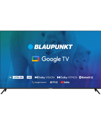 TV 65''; Blaupunkt 65UBG6000S 4K Ultra HD LED, GoogleTV, Dolby Atmos, WiFi 2,4-5GHz, BT, czarny
