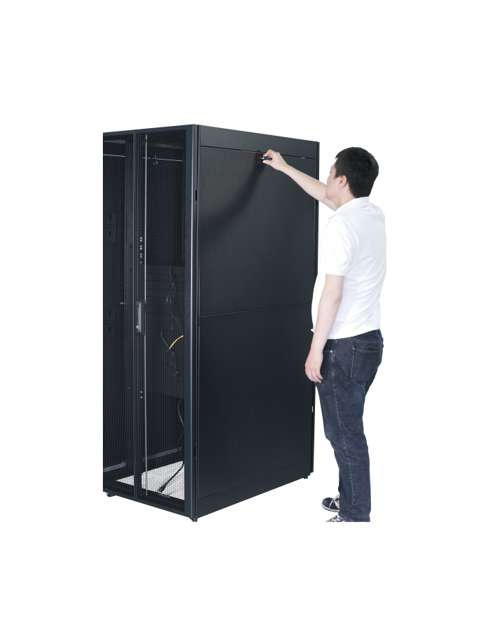 APC Easy Rack 600mm/42U/800mm with Roof Side panel castors feet and 4 Brackets No Bottom Kolor: CZARNY główny