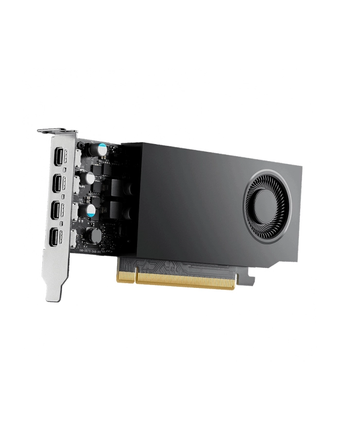 pny technologies PNY NVIDIA A1000 8GB GDDR6 128-bit, Low Profile, PCIe 40 x8, Single slot, 4 x Mini DisplayPort 14a, 50W, LP bracket, 4 x mDP to DP adapter, retial główny