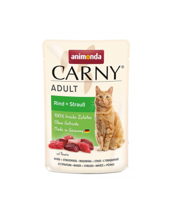 Animonda Carny Adult Pouch Beef,Ostrich 85g