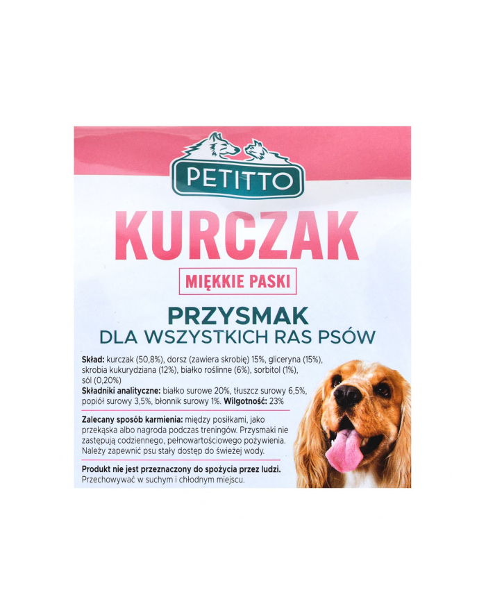 PETITTO Miękkie paski z kurczaka 500G główny