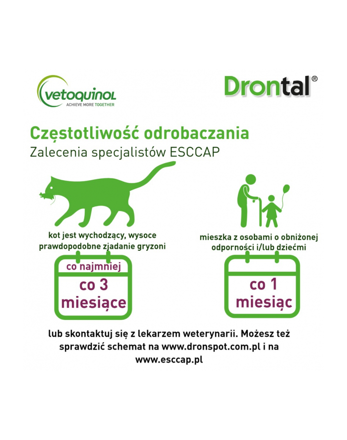 Vetoquinol Drontal tabletki odrobaczające kot 2szt główny
