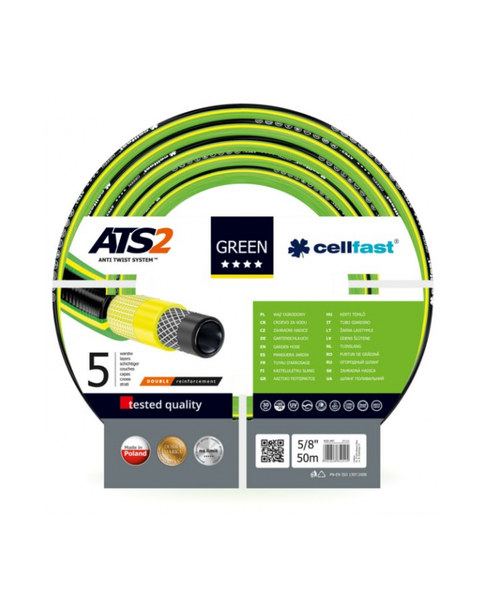 no name CELLFAST WĄŻ OGRODOWY GREEN ATS2 ROZMIAR: 5/8''; DŁUGOŚĆ: 50m główny