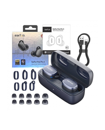 Słuchawki TWS EarFun Free Pro 3, ANC niebieskie