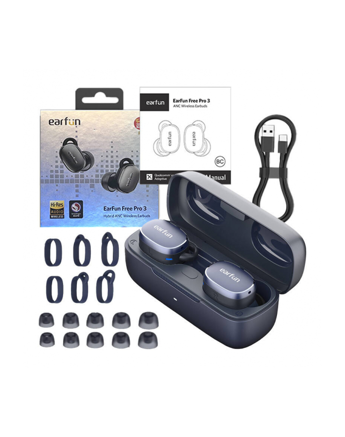 Słuchawki TWS EarFun Free Pro 3, ANC niebieskie główny