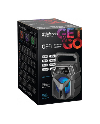 D-EFEND-ER GŁOŚNIK G98 BLUETOOTH 5W BT/FM/TF/USB/AUX/LED 65098