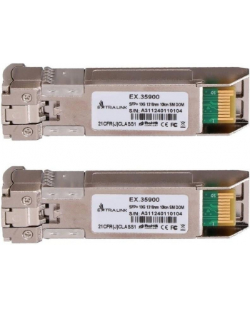 no name Extralink SFP+ 10G 2-pack | Moduł SFP+ | 10Gbps, LC/UPC, 1310nm, 10km, single mode, DOM nr 1