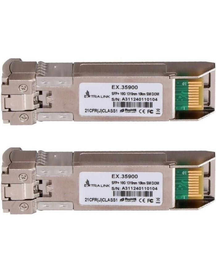 no name Extralink SFP+ 10G 2-pack | Moduł SFP+ | 10Gbps, LC/UPC, 1310nm, 10km, single mode, DOM główny