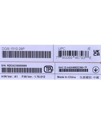 D-Link | Przełącznik | DGS-1510-28P | Zarządzanie przez Internet | Możliwość montażu w stojaku | Ilość portów 1 Gb/s (RJ-45) 24 | Ilość portów SFP 2 | Ilość portów SFP+ 2 | Ilość portów PoE/PoE+ 24 | Typ zasilacza Pojedynczy | 24 miesiąc(e) nr 1