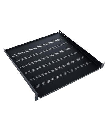 no name Półka stała 19'';, 1U, gł 450 mm, nośność 25 kg, mocowanie w 4 punktach, czarny,śruby i uchwyt w kpl