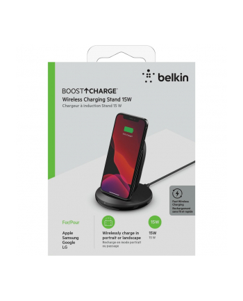 belkin 15W WIRELESS CHARGING STAND/INCLPOWER SUPPLY WHITE