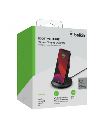 belkin 15W WIRELESS CHARGING STAND/INCLPOWER SUPPLY WHITE