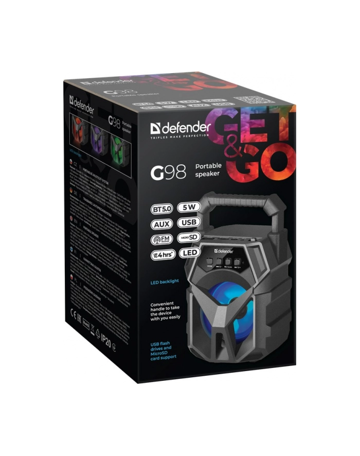D-EFEND-ER GŁOŚNIK G98 BLUETOOTH 5W BT/FM/TF/USB/AUX/LED 65098 główny