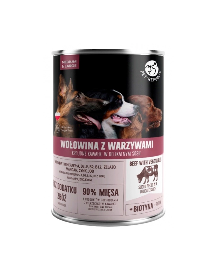 PetRepublic puszka dla psa wołowina, warzywa 1250 g główny