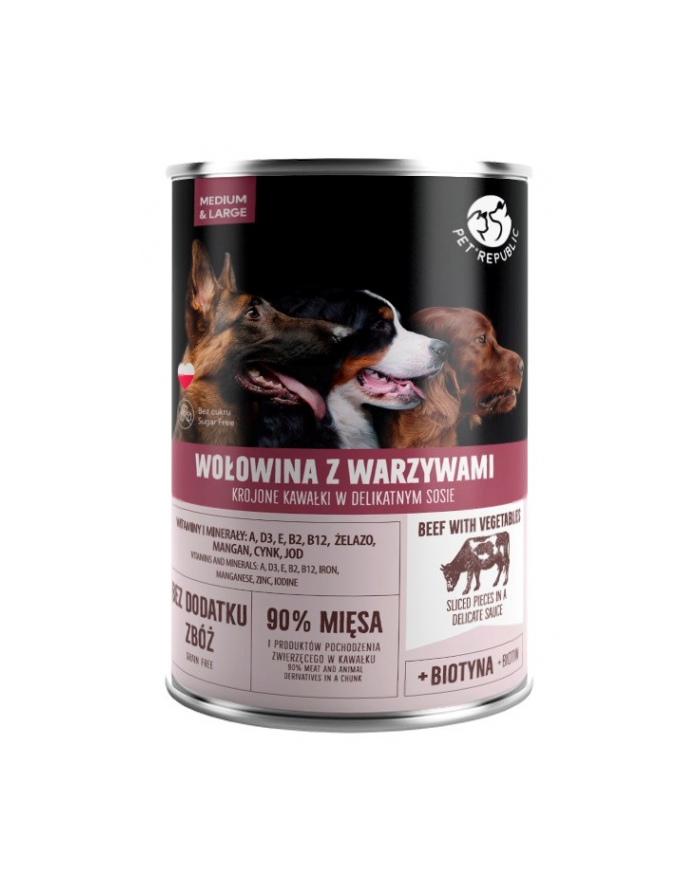 PetRepublic puszka dla psa wołowina, warzywa 1250 g główny