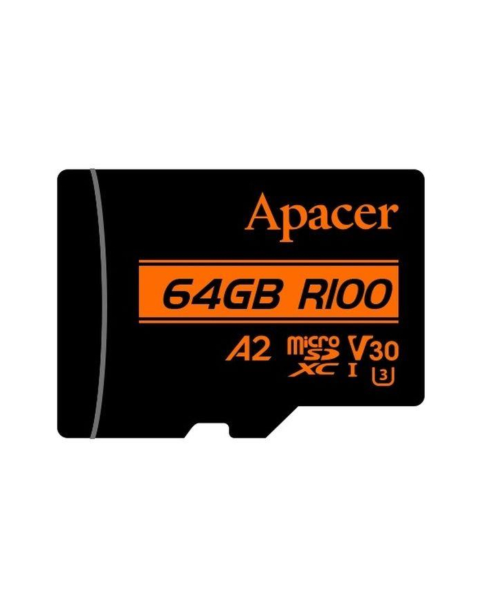 Karta pamięci microSDXC Apacer R100 64GB (100/80 MB/s) Class 10 UHS-I U3 V30 A2 + Adapter główny