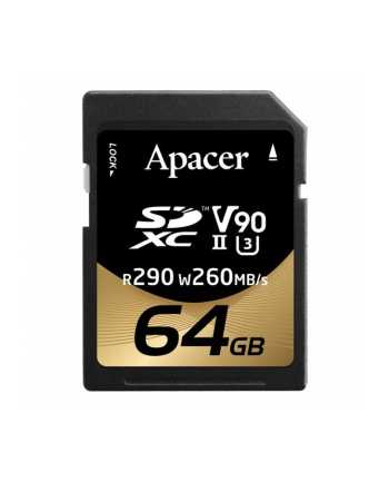 Karta pamięci SDXC Apacer 64GB (290/260 MB/s) Class 10 UHS-II U3 V30