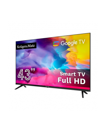 Telewizor Kruger'Matz 43'' FHD Google TV, DVB-T2/S2/T/C H.265 HEVC