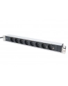 digitus Listwa zasilająca PDU 19''; Rack, 8x gniazdo schuko,20m, 1x wtyk unischuko, 16A, aluminiowa - nr 1